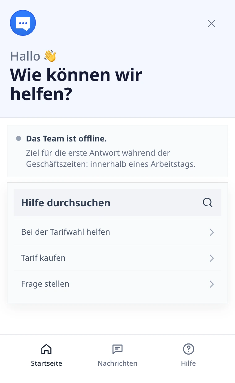 DobroDesk-Websitechat mit einem Kundensupportgespräch