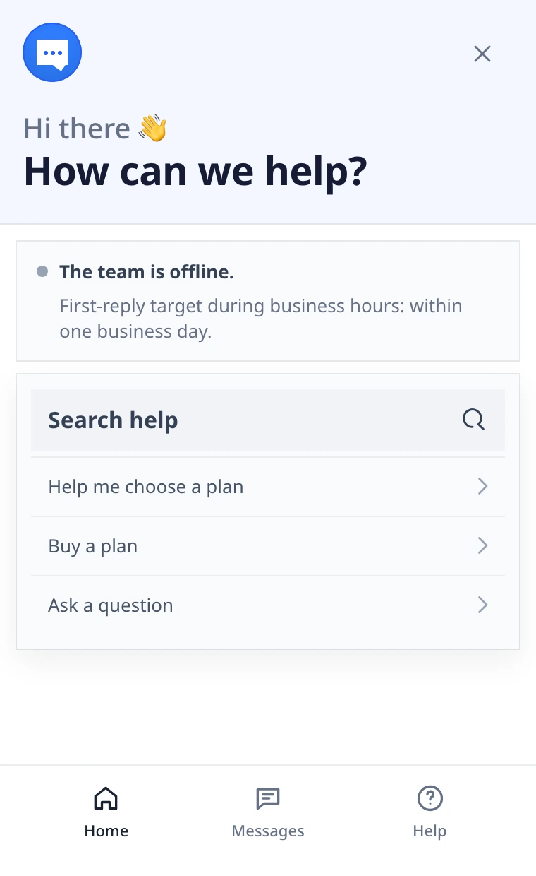 DobroDesk website chat showing a customer support conversation